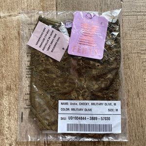 NWT! Savage x Fenty Cheeky Panty - Floral Lace in Military Olive